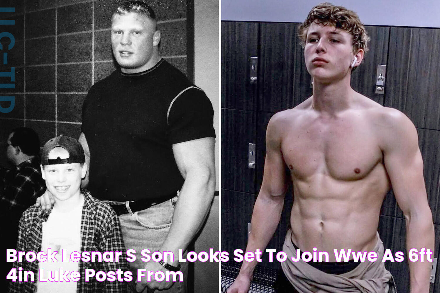 Brock Lesnar’s son looks set to join WWE as 6ft 4in Luke posts from