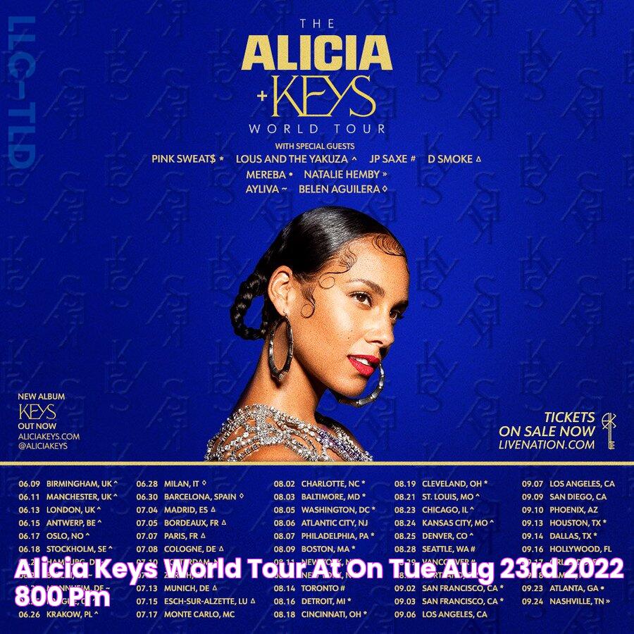 Alicia Keys World Tour at on Tue, Aug 23rd, 2022 800 pm