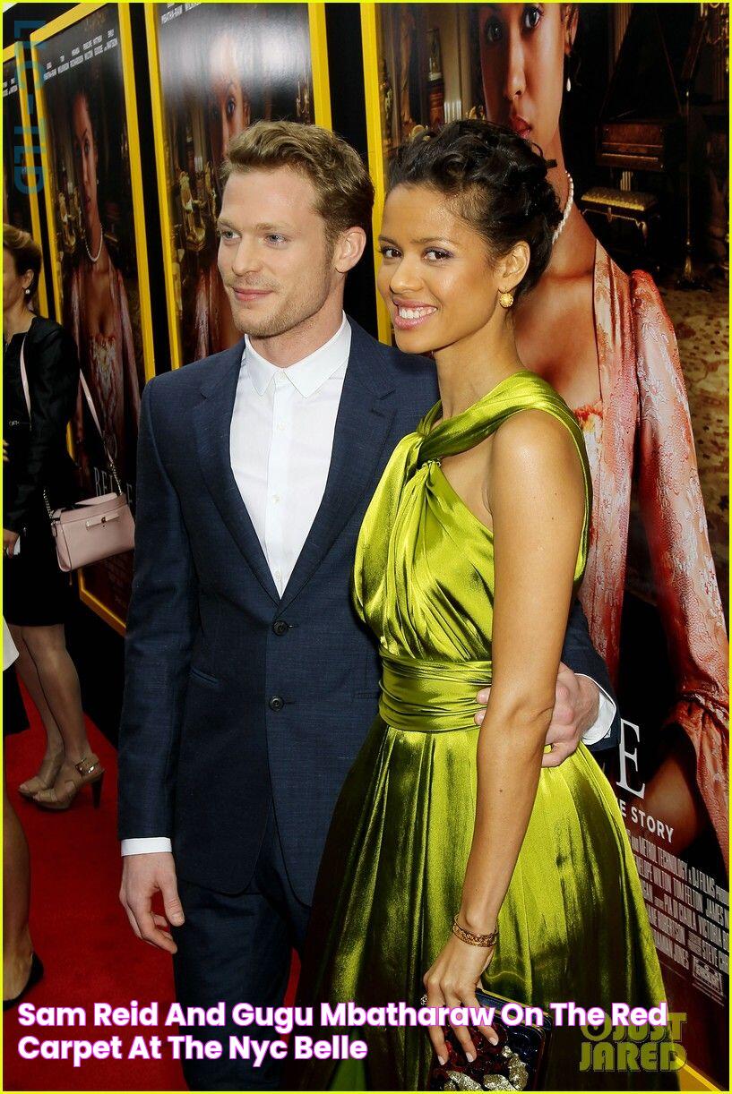 Sam Reid and Gugu MbathaRaw on the red carpet at the NYC 'Belle