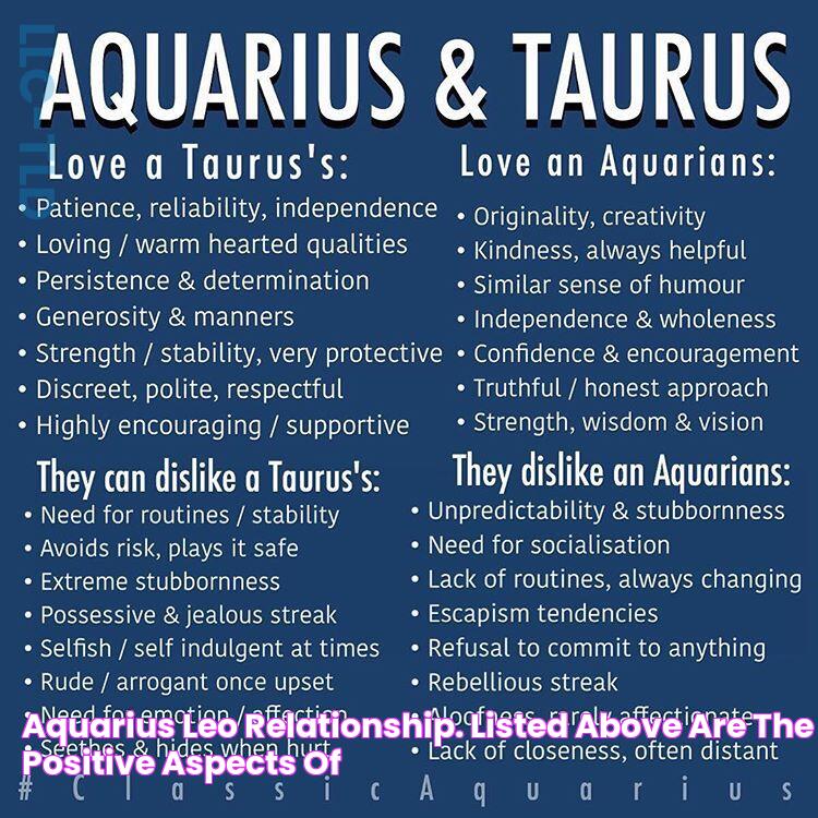 The Cosmic Compatibility Of Taurus And Aquarius: A Harmonious Union