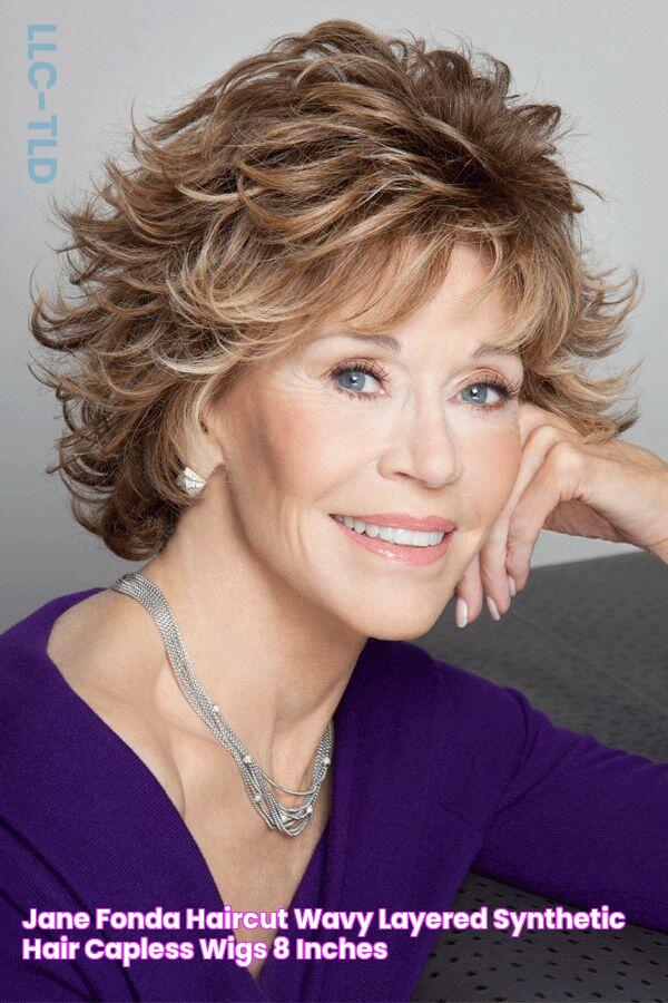 Jane Fonda Haircut Wavy Layered Synthetic Hair Capless Wigs 8 Inches