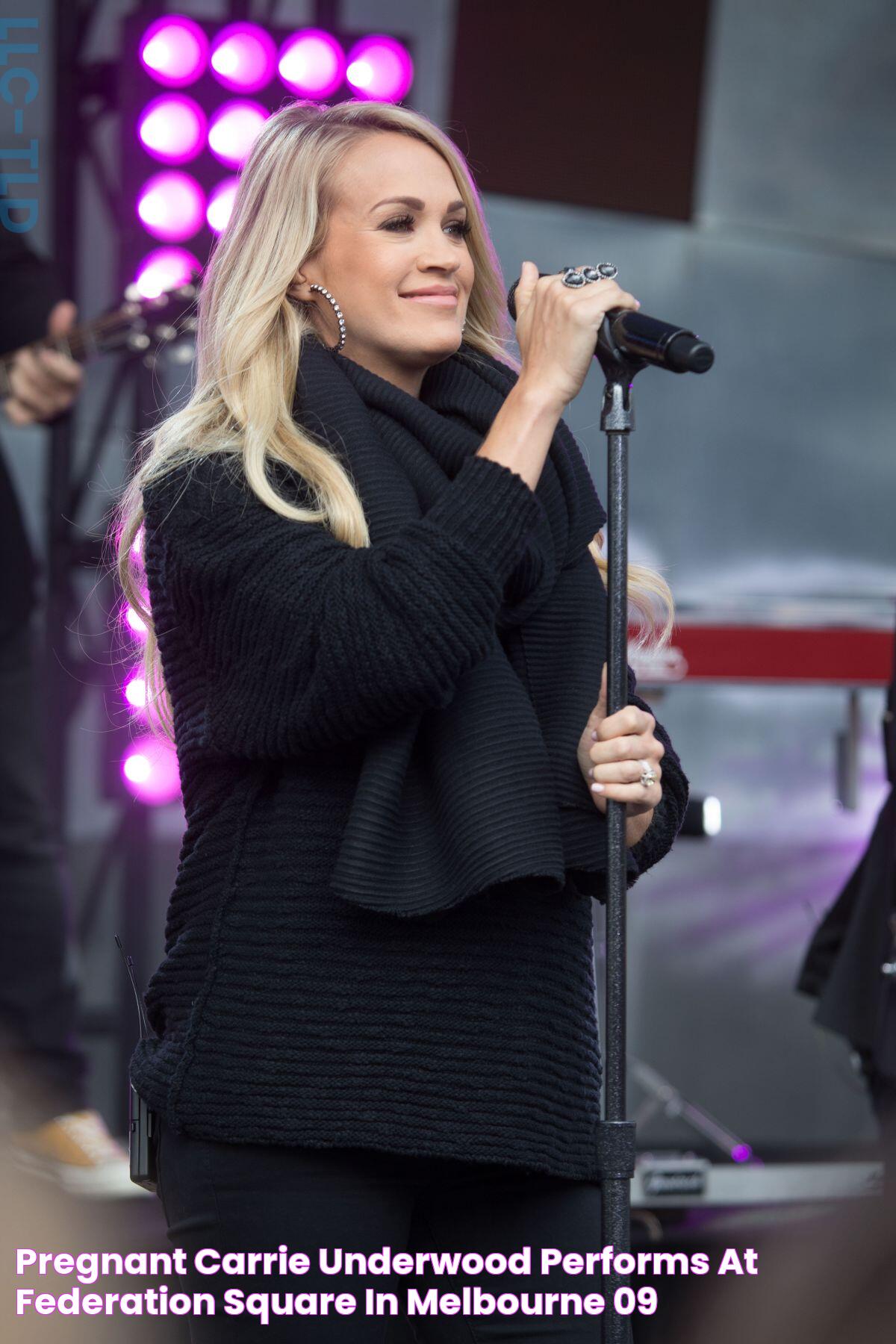 Pregnant CARRIE UNDERWOOD Performs at Federation Square in Melbourne 09