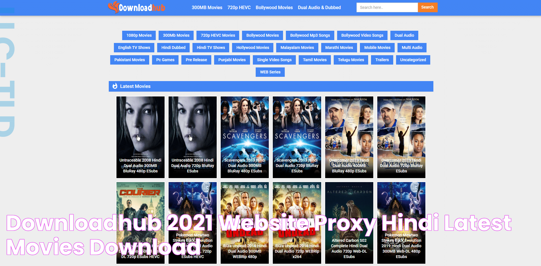 Downloadhub 2021 Website Proxy Hindi Latest Movies Download