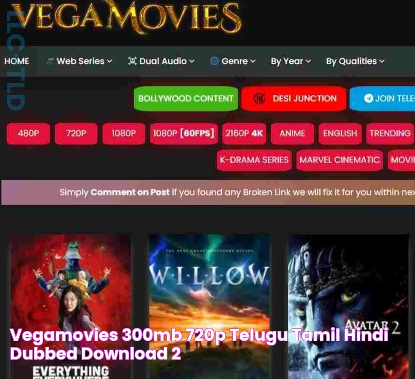 Vegamovies 300MB, 720p Telugu, Tamil Hindi Dubbed Download