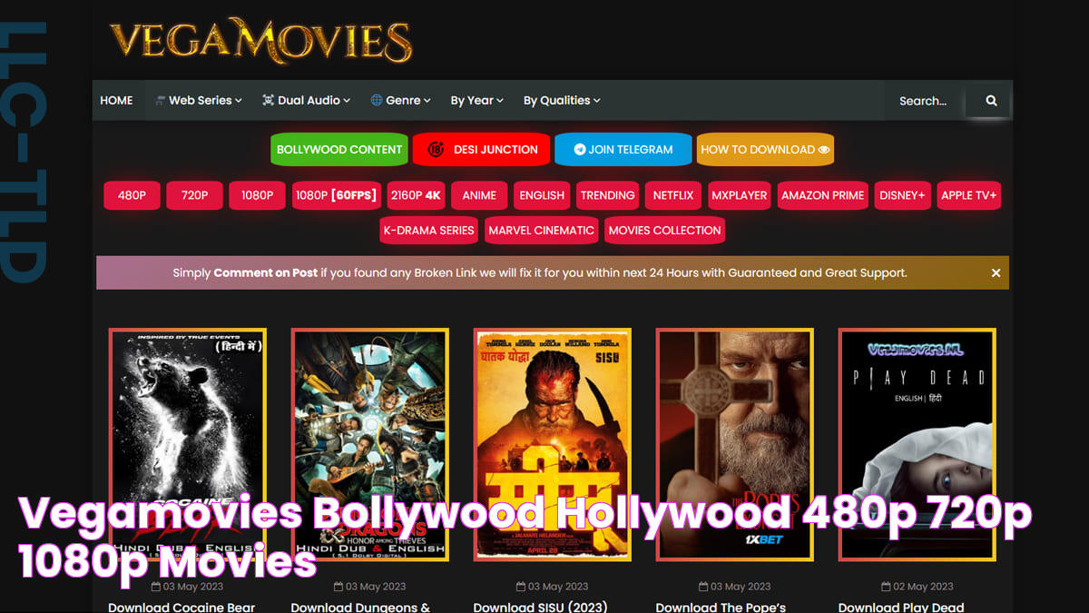 Vegamovies Bollywood, Hollywood, 480p, 720p, 1080p Movies