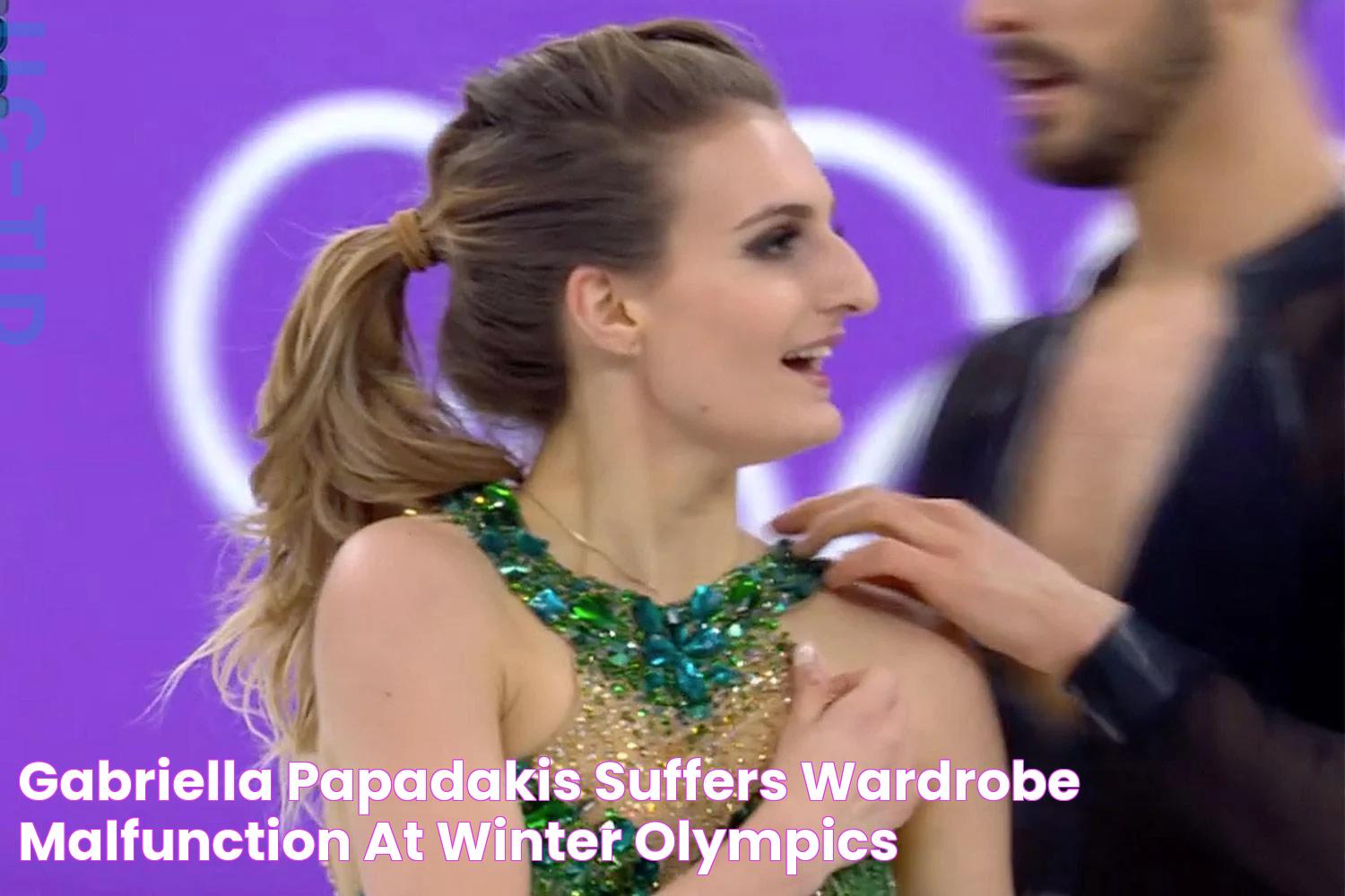 Gabriella Papadakis suffers wardrobe malfunction at Winter Olympics