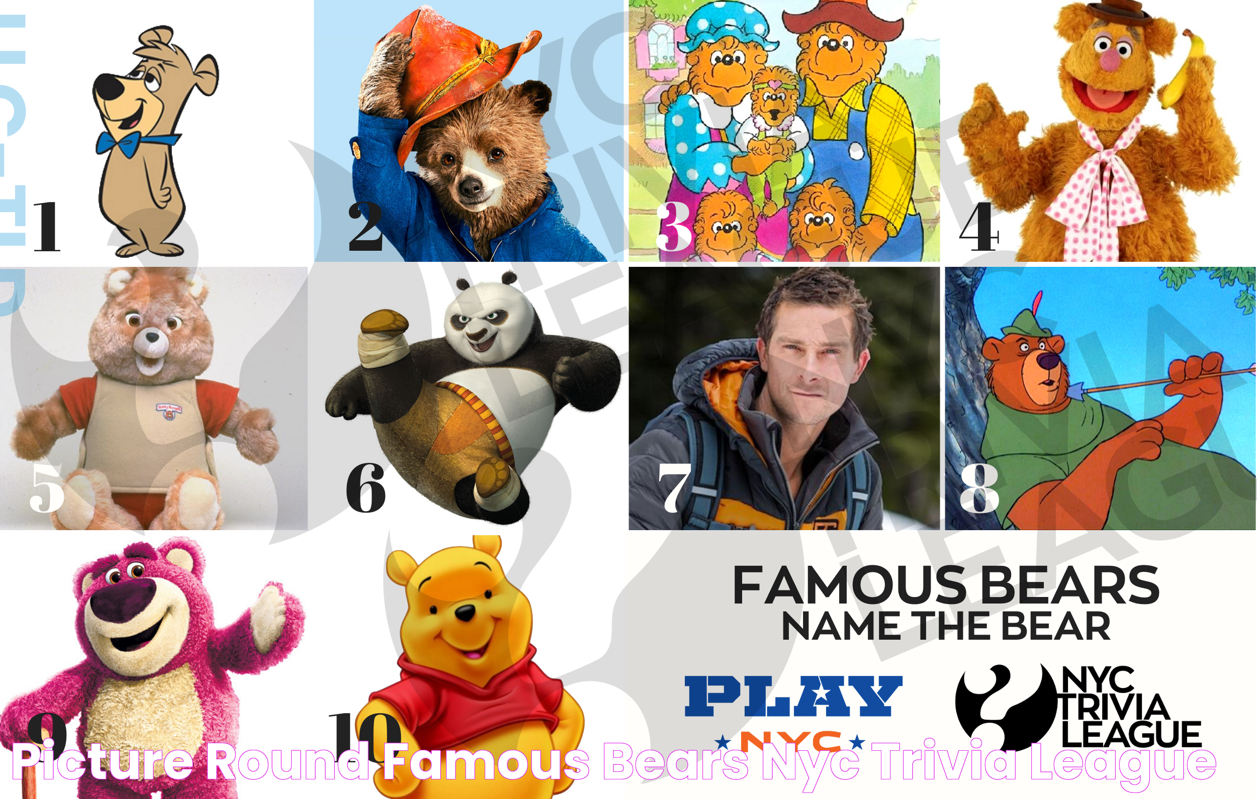 Picture Round — Famous Bears NYC Trivia League