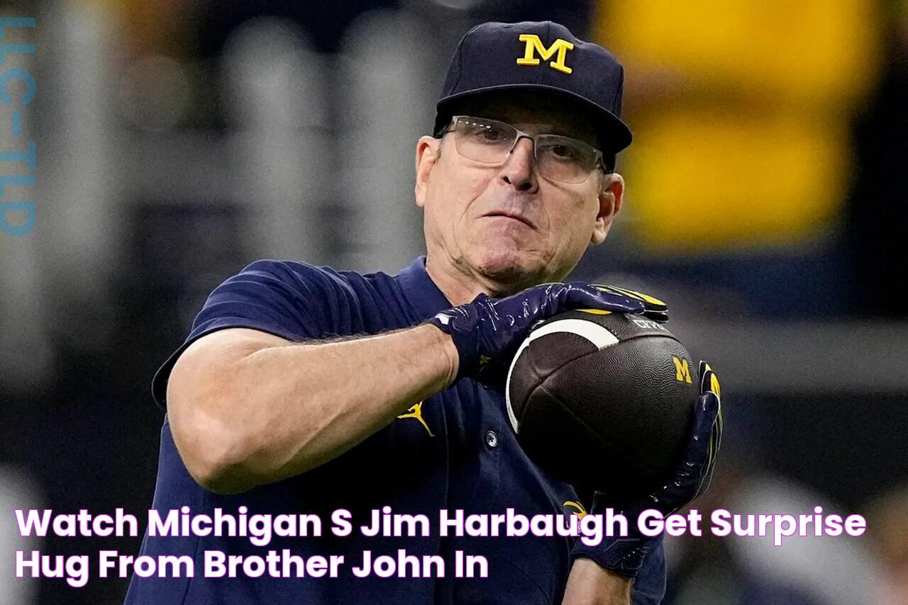 Watch Michigan’s Jim Harbaugh get surprise hug from brother John in