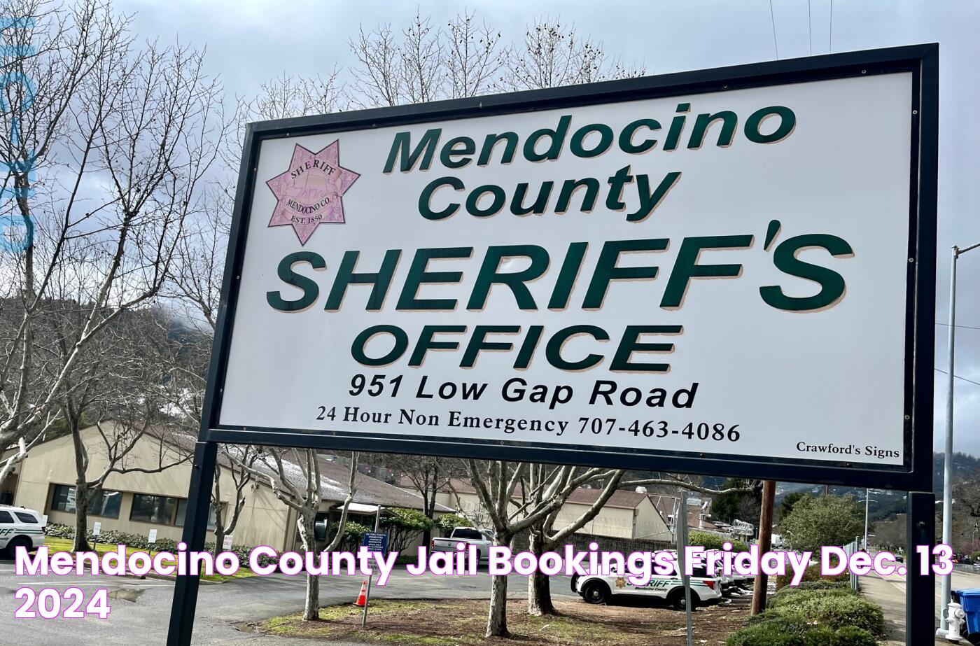 Mendocino County Jail bookings Friday, Dec. 13, 2024