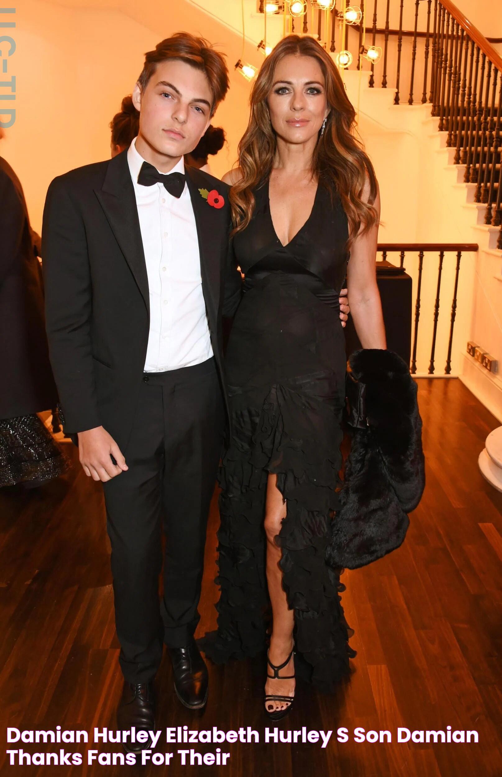 Damian Hurley Elizabeth Hurley S Son Damian Thanks Fans For Their