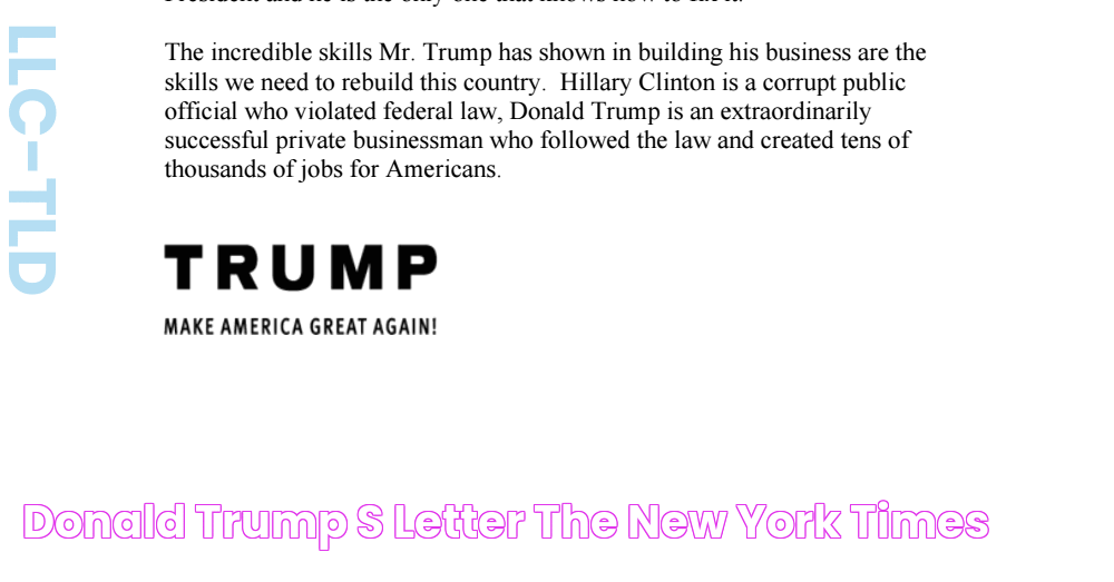 Donald Trump’s Letter The New York Times