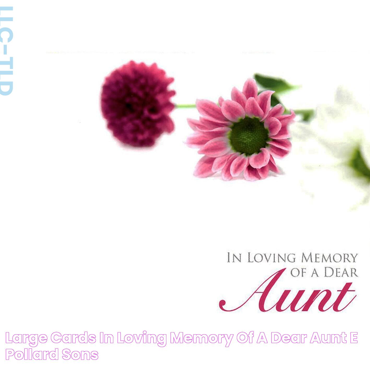 Large Cards In Loving Memory Of A Dear Aunt E Pollard & Sons