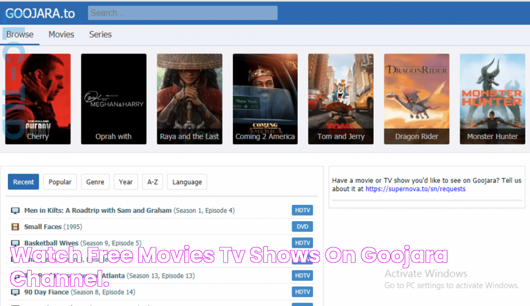 Watch Free Movies & Tv Shows on Goojara Channel.!