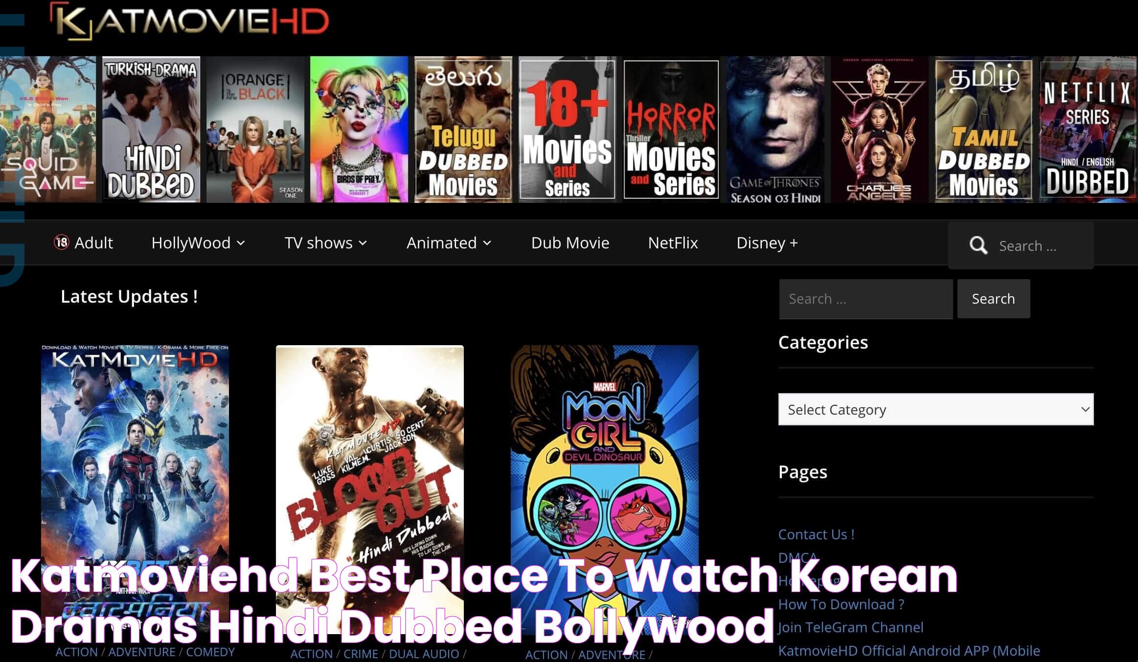 KatMovieHD Best Place to Watch Korean Dramas Hindi Dubbed & Bollywood