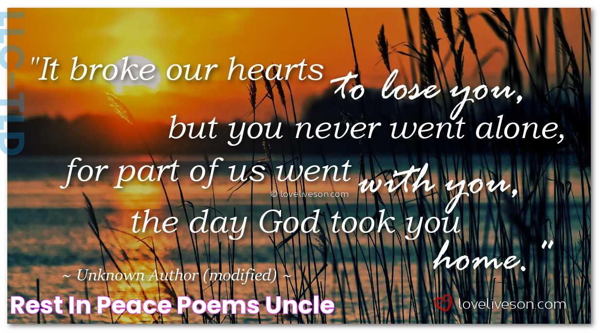 Rest In Peace Poems Uncle