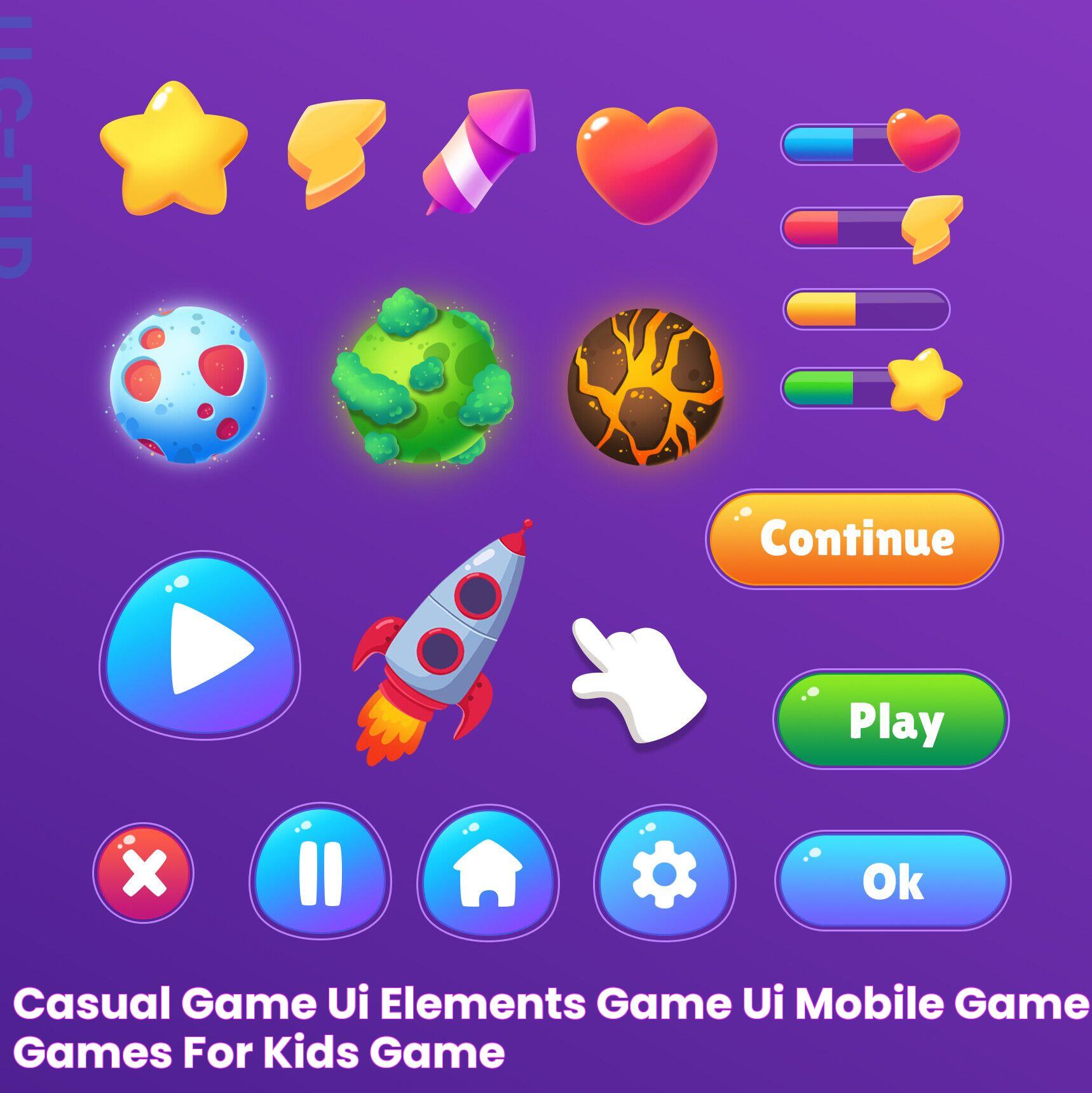 Casual Game, Ui Elements, Game Ui, Mobile Game, Games For Kids, Game