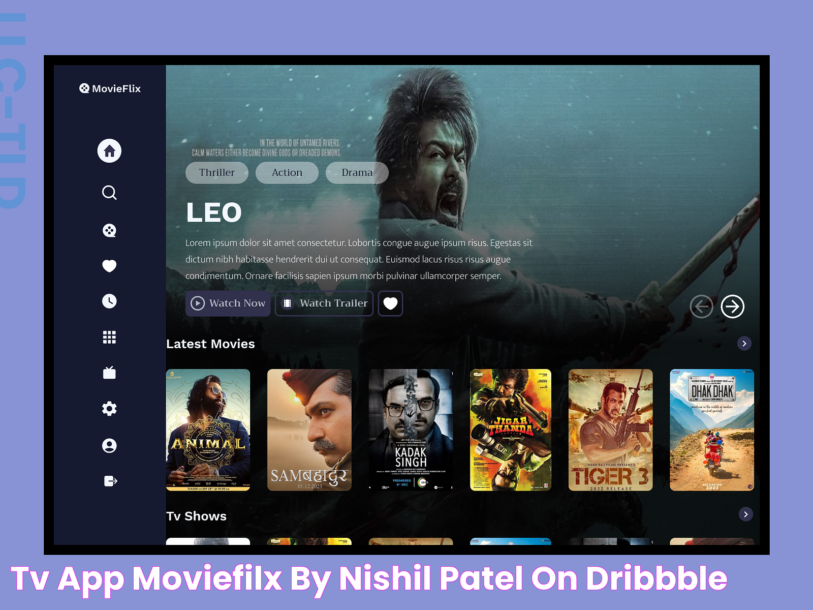 Tv App MovieFilx by Nishil Patel on Dribbble