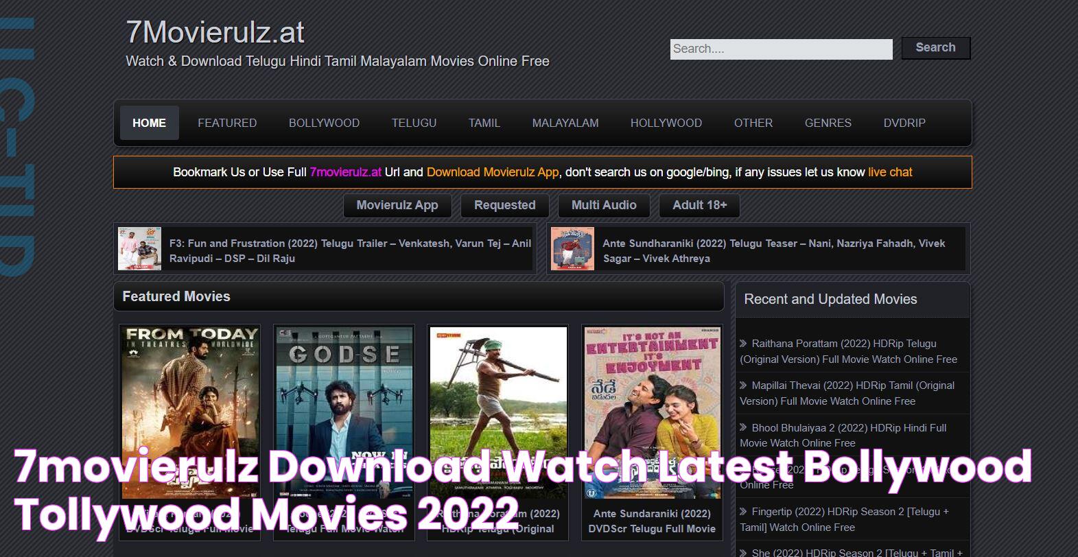 7movierulz Download & Watch Latest Bollywood & Tollywood Movies 2022