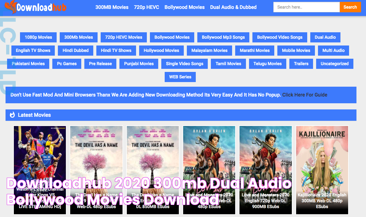 Downloadhub 2020 300MB Dual Audio Bollywood Movies Download