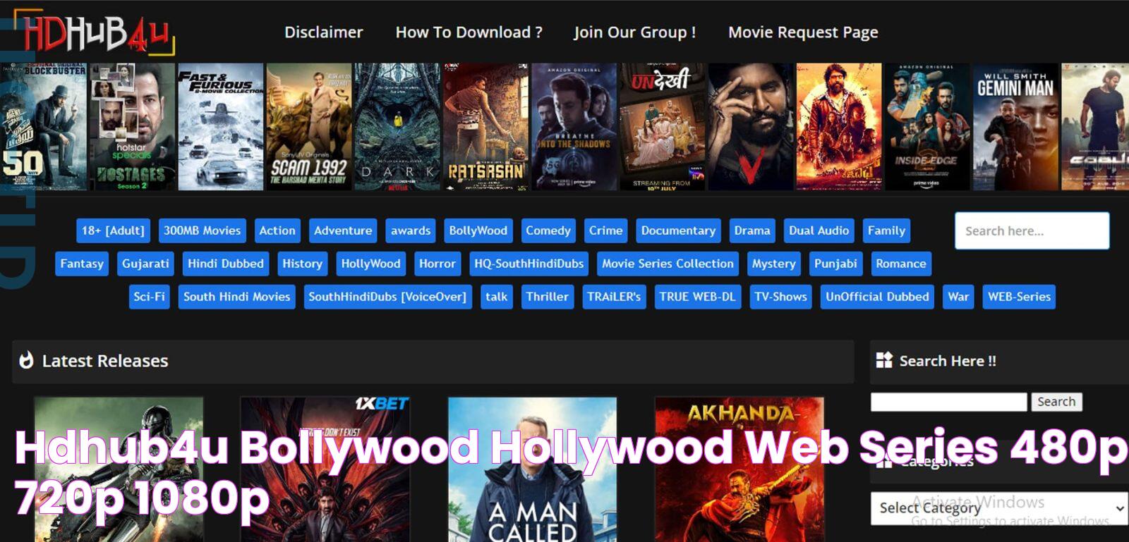 Hdhub4u Bollywood, Hollywood, Web Series 480p 720p 1080p