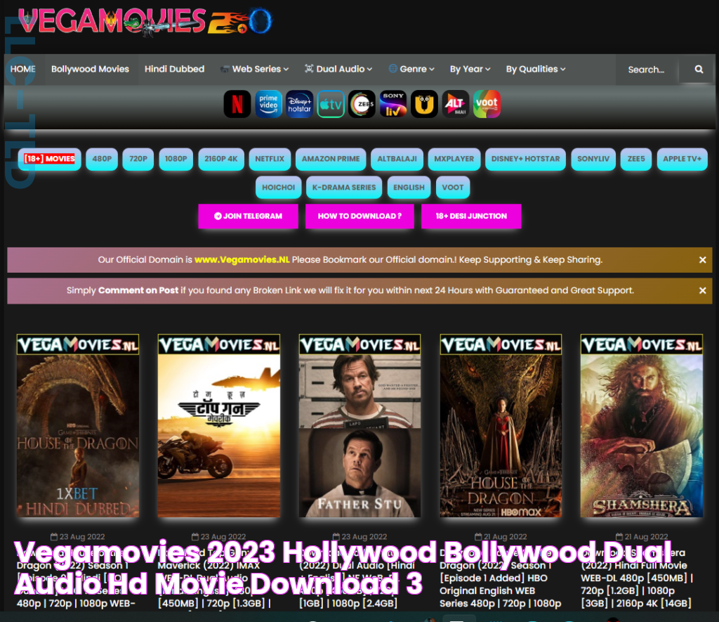 VegaMovies 2023 Hollywood Bollywood Dual Audio HD Movie Download