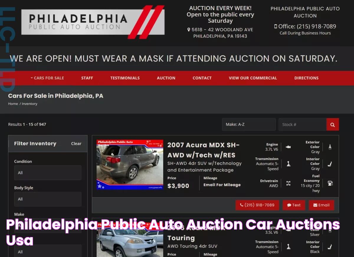 Philadelphia Public Auto Auction Car Auctions USA