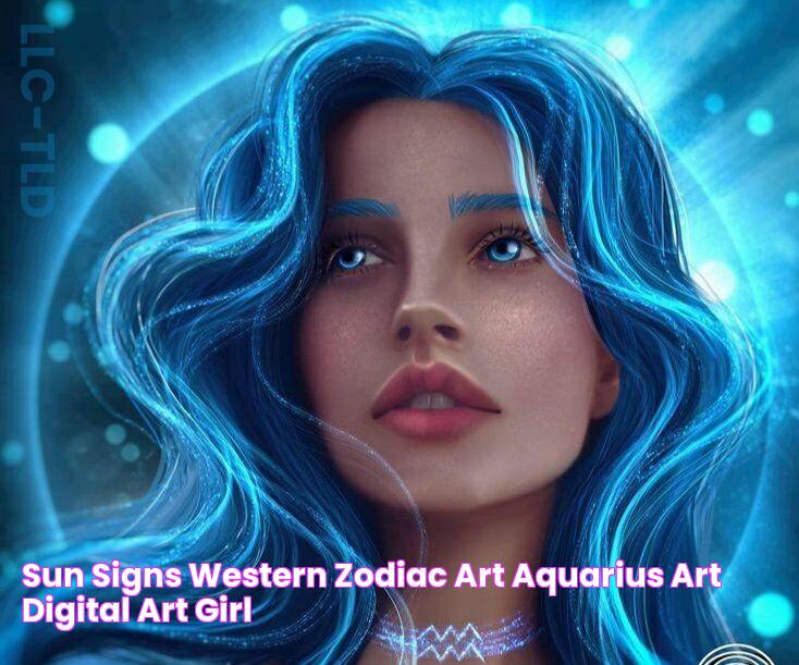 Sun Signs (Western) Zodiac art, Aquarius art, Digital art girl