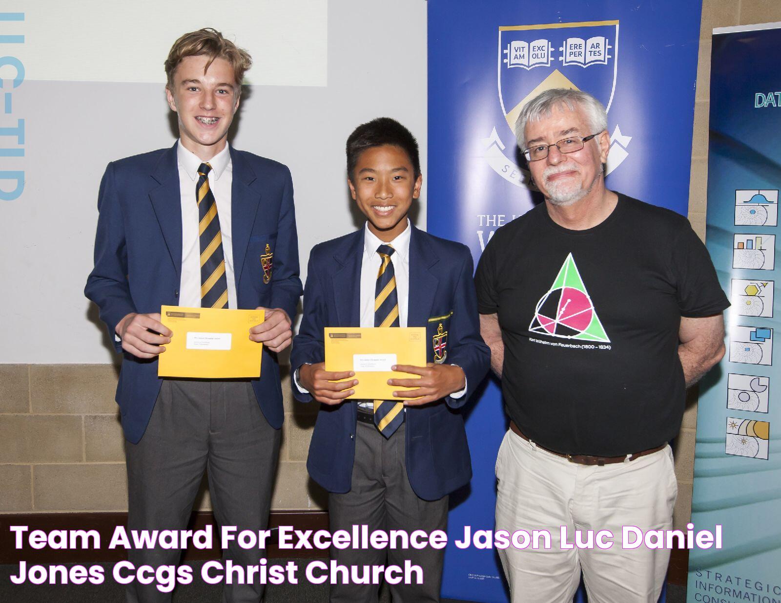 Team Award for Excellence Jason Luc Daniel Jones CCGS Christ Church