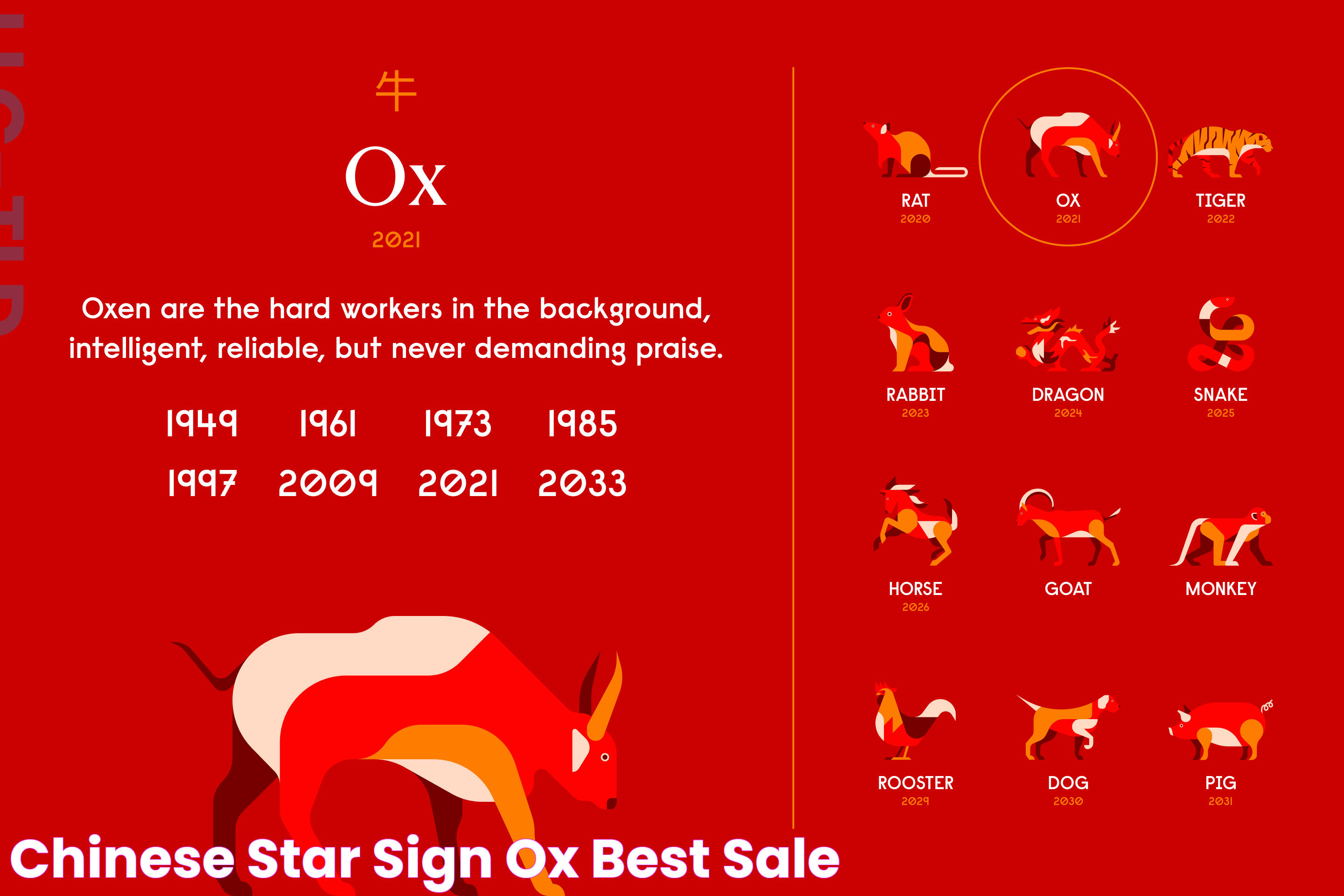 Chinese Star Sign Ox Best Sale