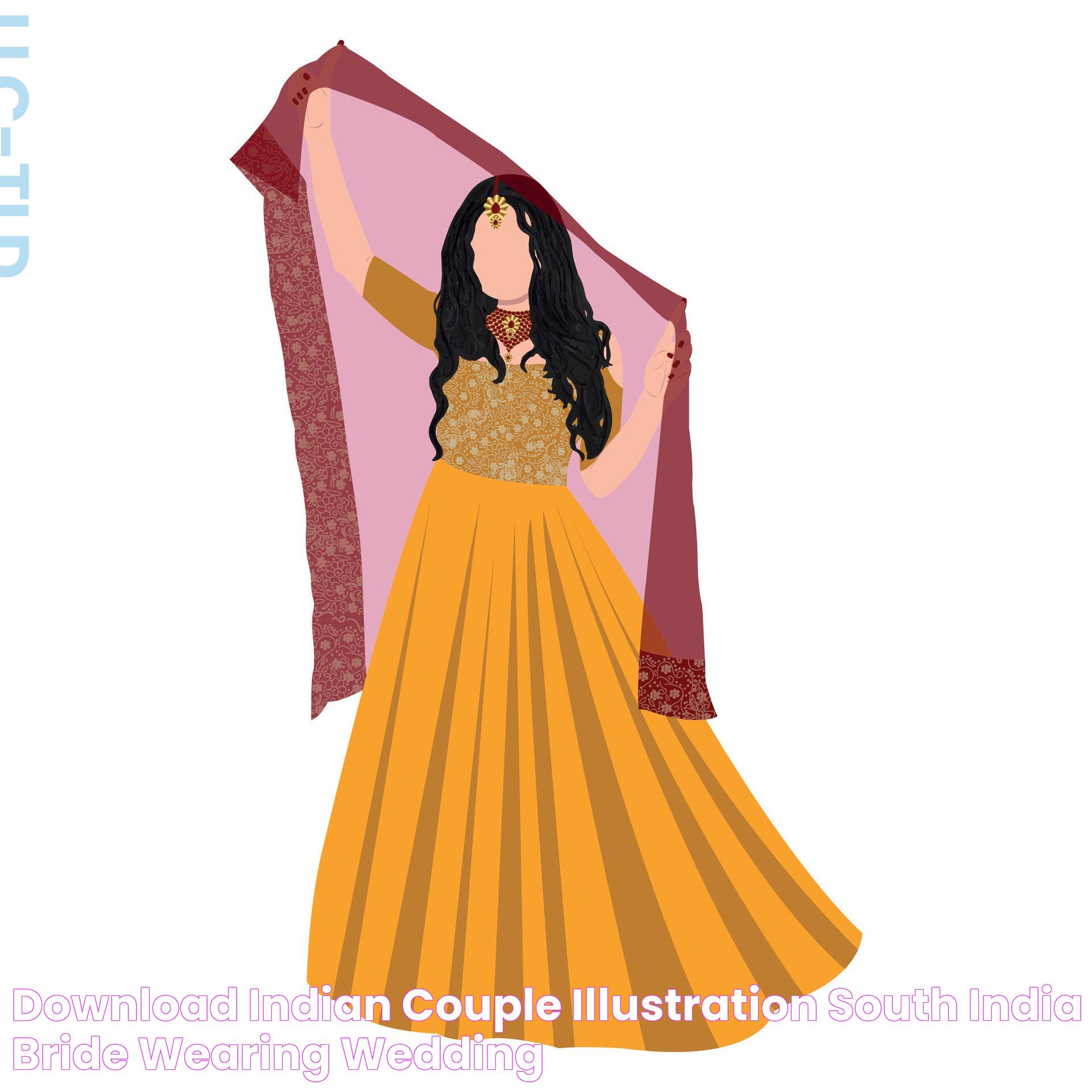 Download indian couple illustration south india bride wearing wedding