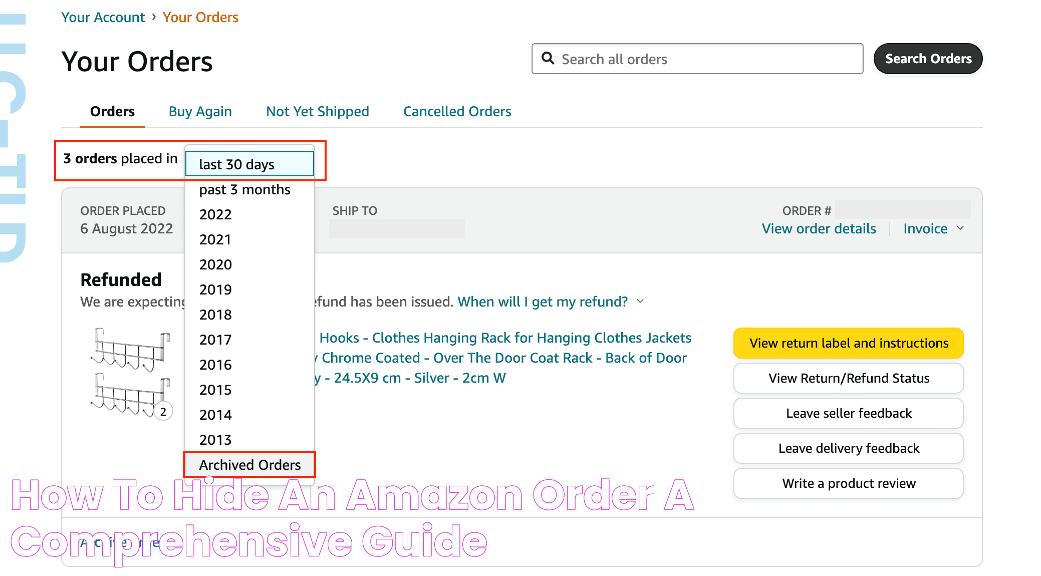 Pro Tip: How To Discreetly Hide Your Amazon Order History