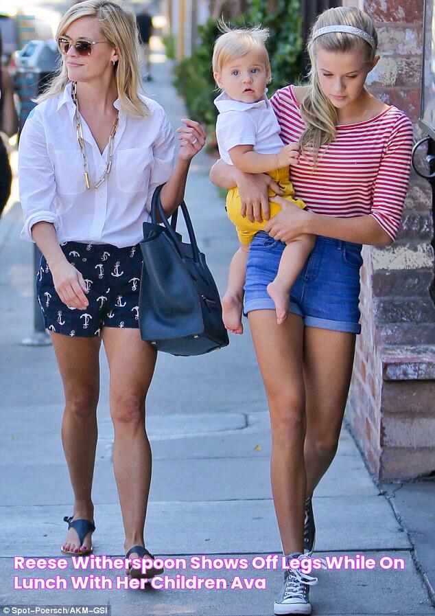 Reese Witherspoon shows off legs while on lunch with her children Ava