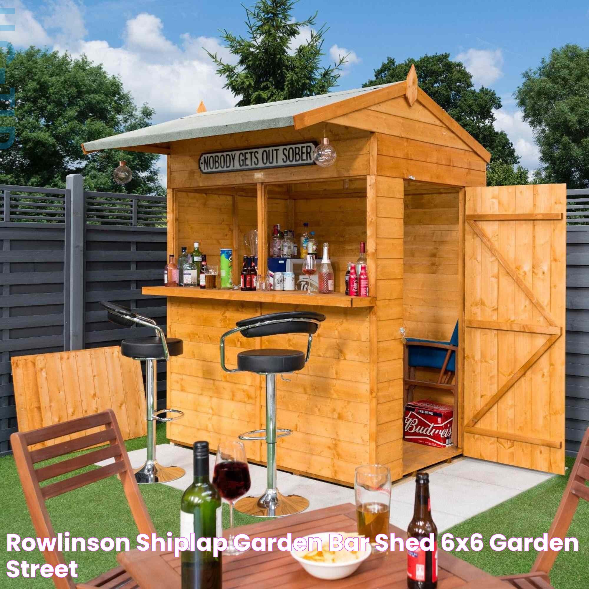 Rowlinson Shiplap Garden Bar & Shed 6X6 Garden Street