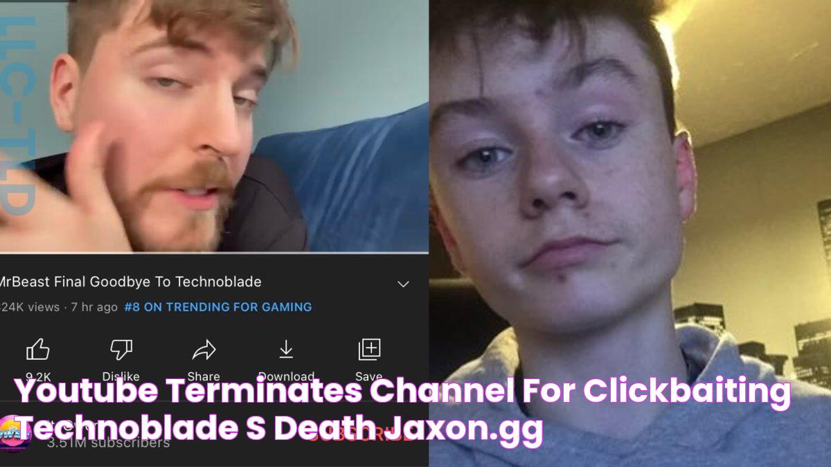 YouTube terminates channel for clickbaiting Technoblade's death Jaxon.gg