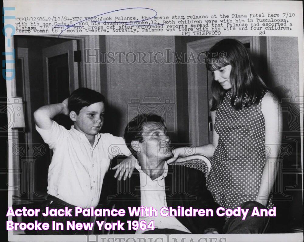 Actor Jack Palance With Children Cody And Brooke In New York 1964