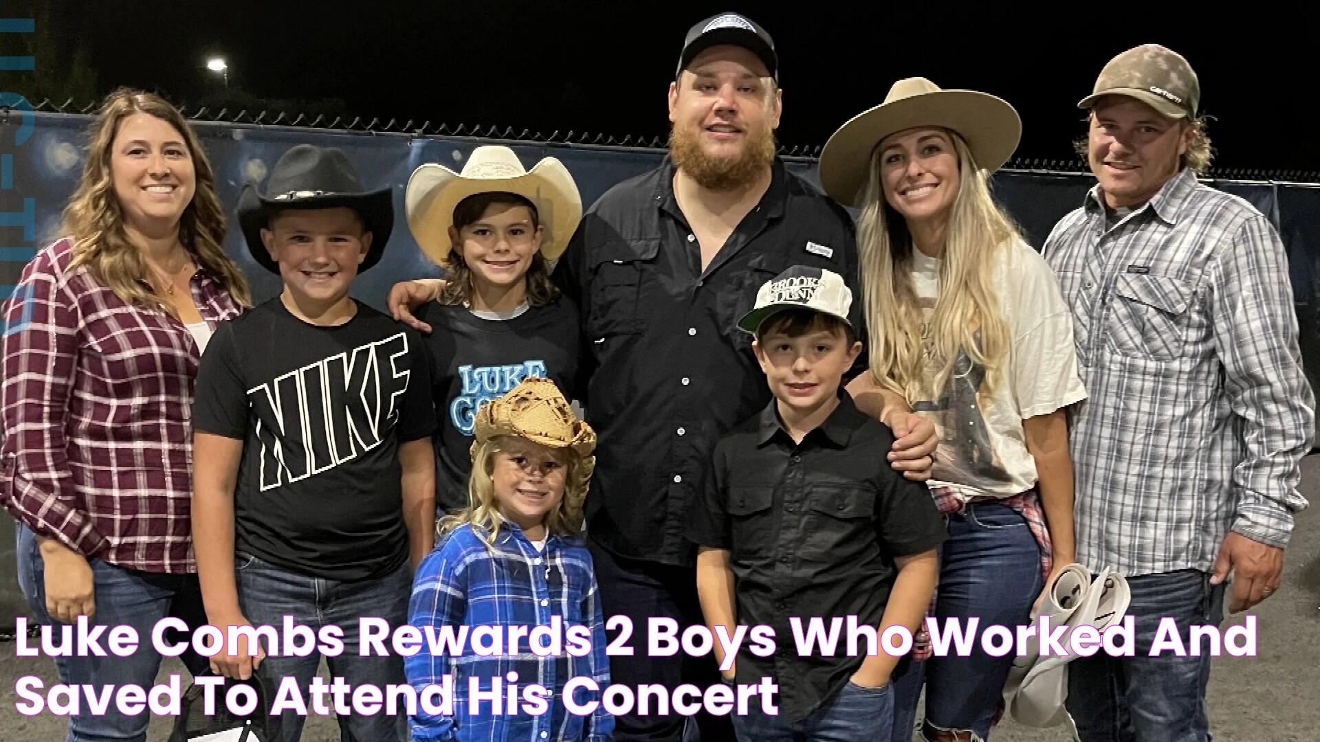 Luke Combs Rewards 2 Boys Who Worked and Saved to Attend His Concert