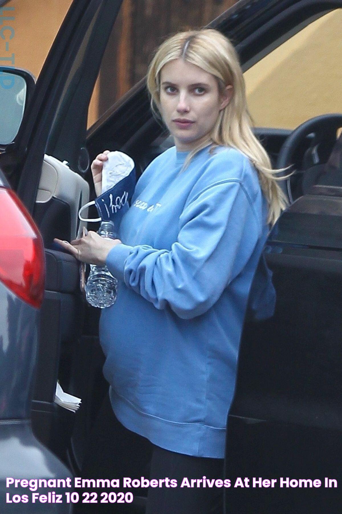 Pregnant EMMA ROBERTS Arrives at Her Home in Los Feliz 10/22/2020