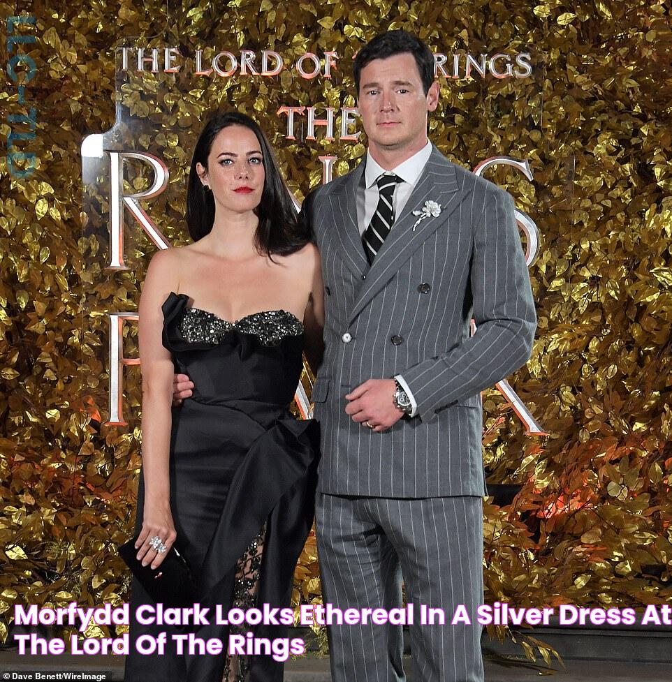 Morfydd Clark looks ethereal in a silver dress at the Lord of the Rings