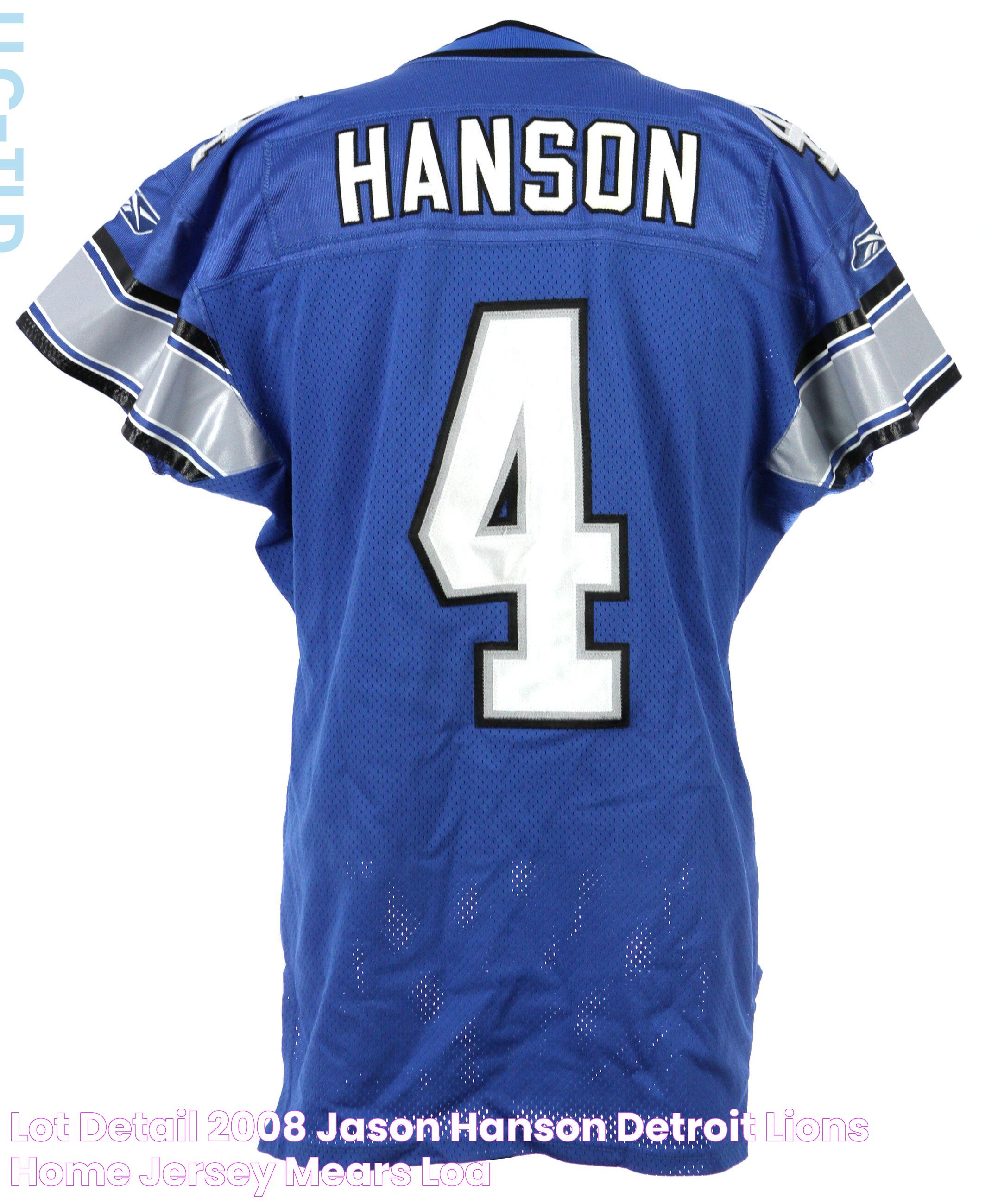 Lot Detail 2008 Jason Hanson Detroit Lions Home Jersey (MEARS LOA)