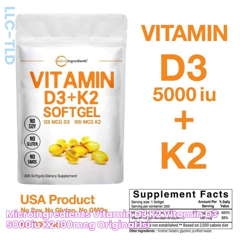 Microingredients Vitamin D3 K2 Vitamin D3 5000IU K2 100mcg Original isi