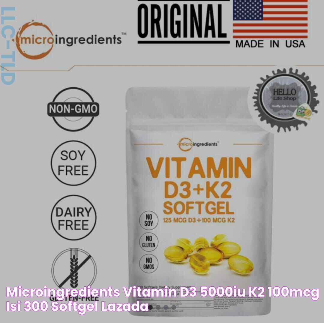 Microingredients vitamin d3 5000iu k2 100mcg isi 300 softgel Lazada