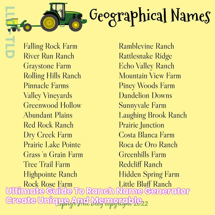 Ultimate Guide To Ranch Name Generator Create Unique And Memorable