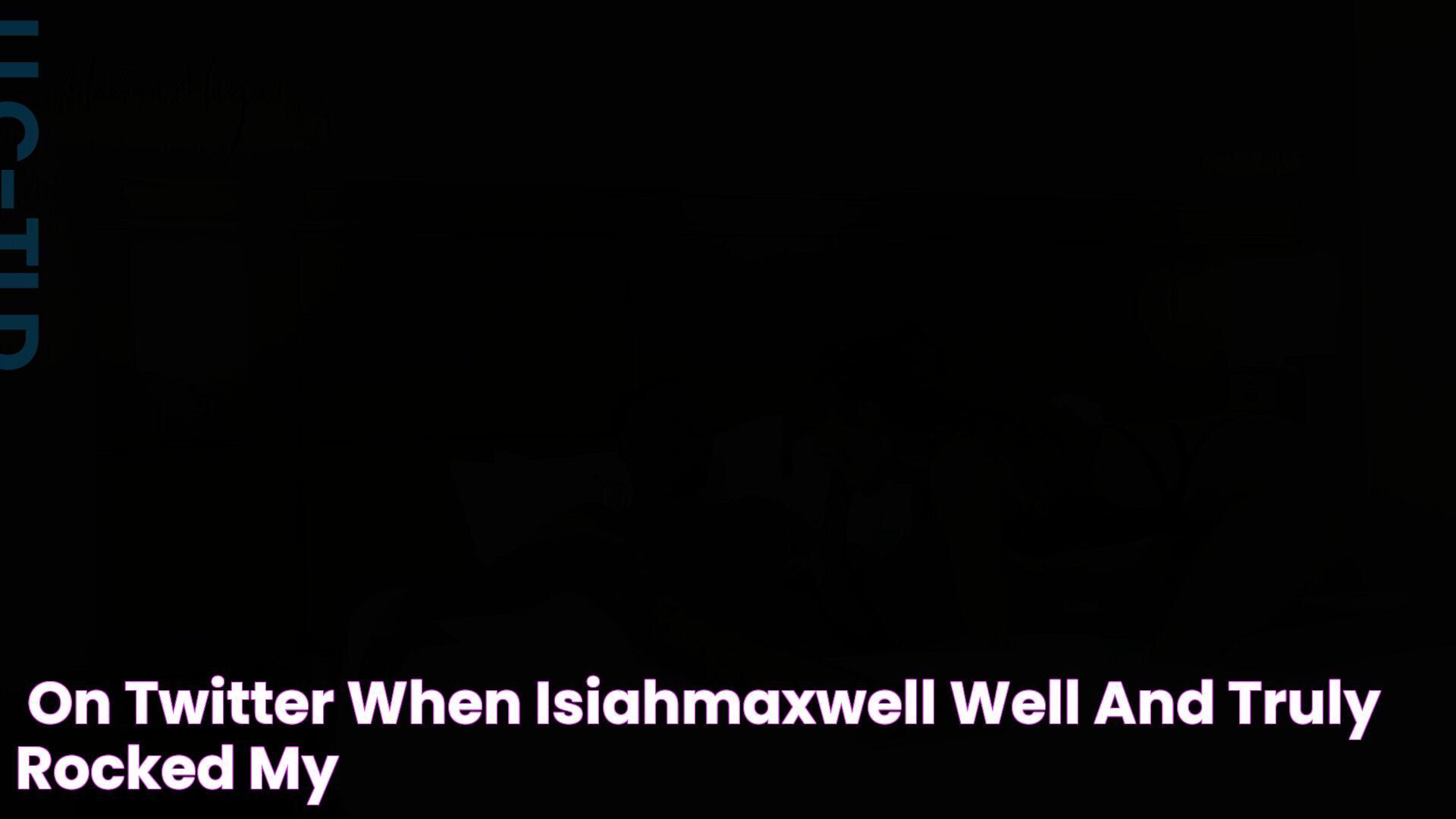 𝐌𝐀𝐑𝐈𝐍𝐀 𝐌𝐀𝐘𝐀 on Twitter "When isiahmaxwell well and truly rocked my