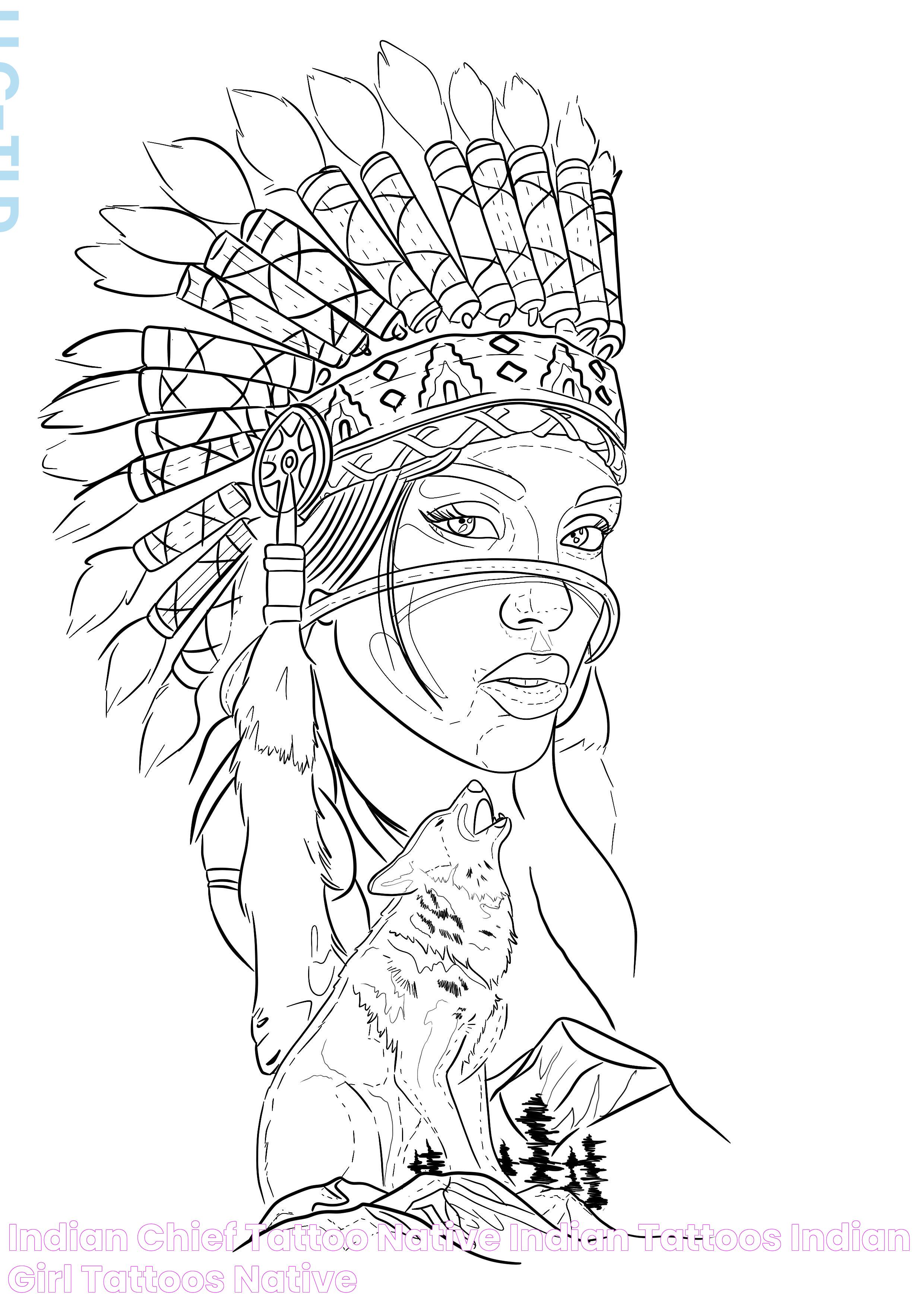 Indian Chief Tattoo, Native Indian Tattoos, Indian Girl Tattoos, Native