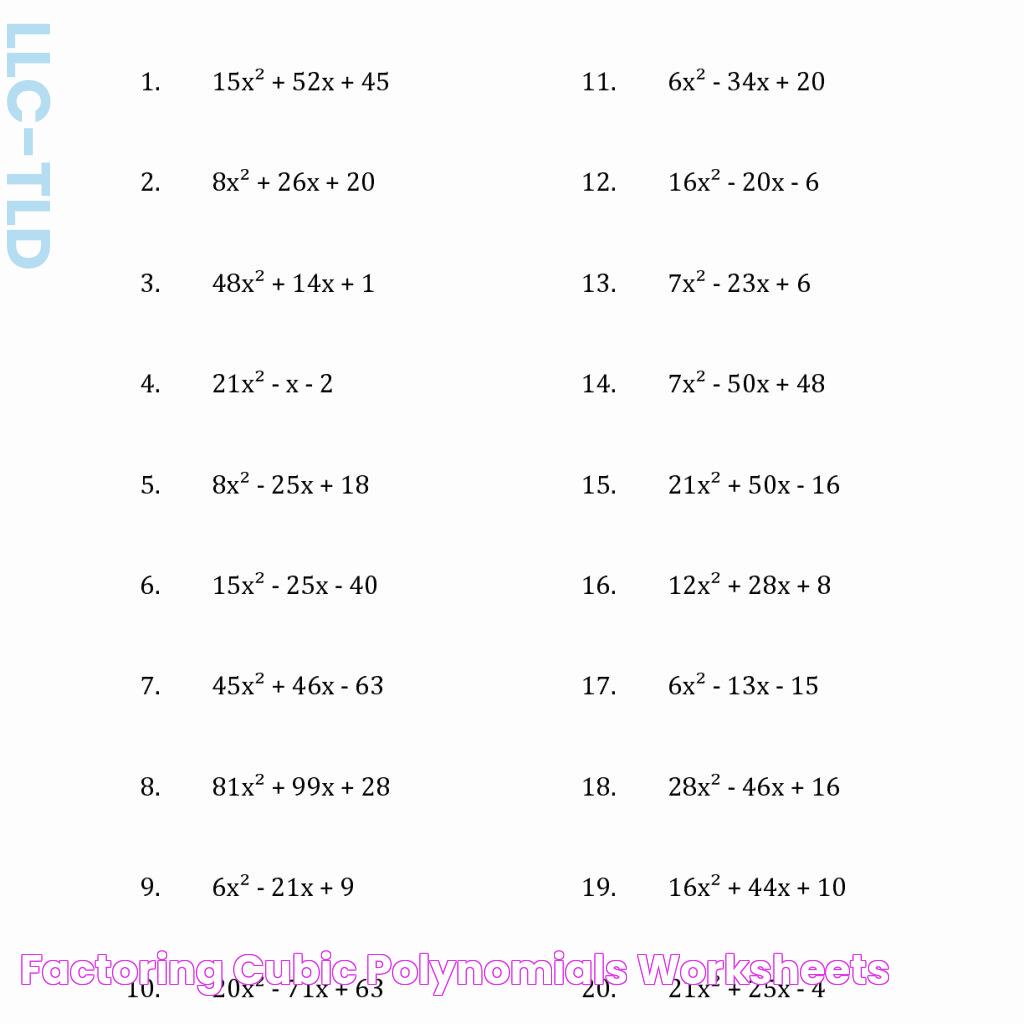 Ultimate Guide To Factorization Of Cubic Polynomial Questions