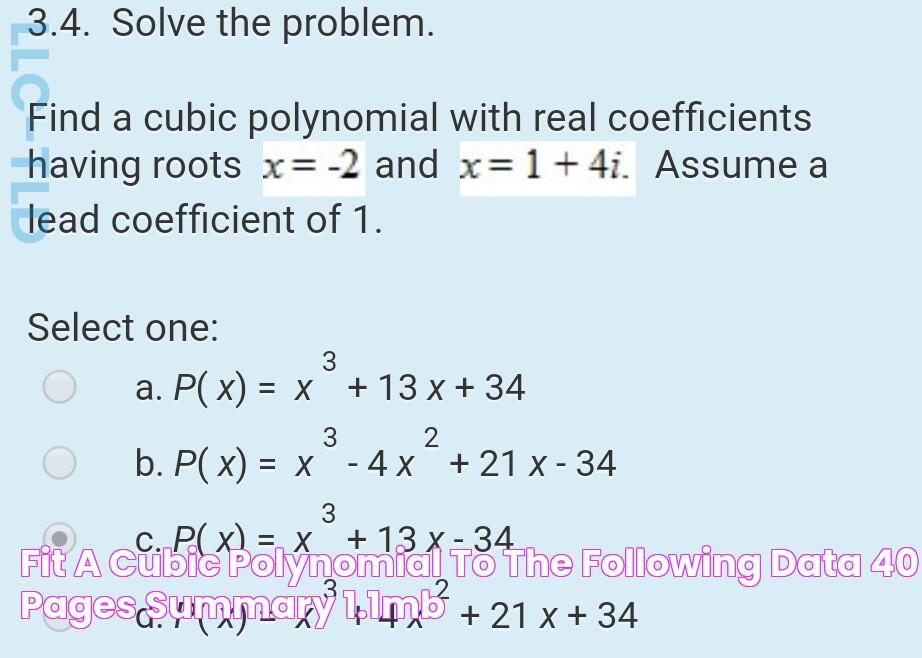 Fit A Cubic Polynomial To The Following Data 40+ Pages Summary [1.1mb