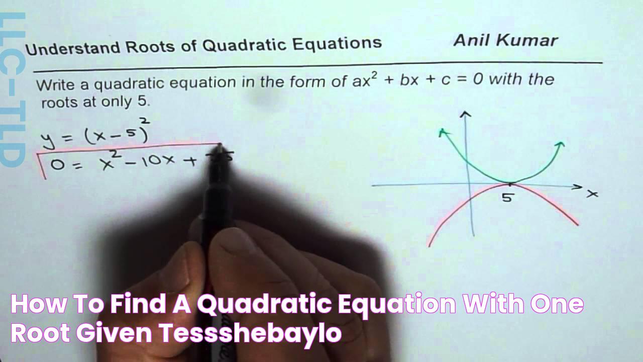 How To Find A Quadratic Equation With One Root Given Tessshebaylo