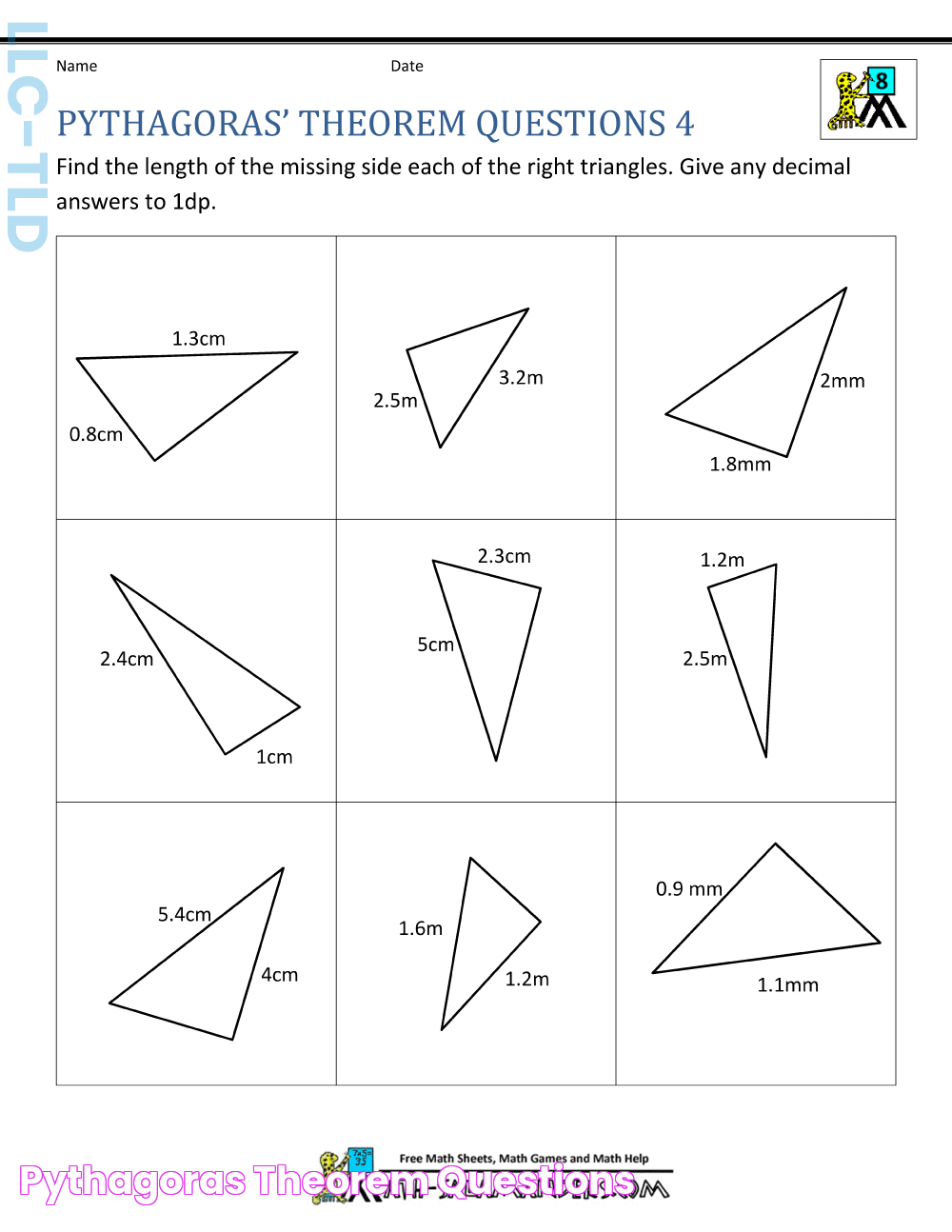 Pythagoras Theorem Questions