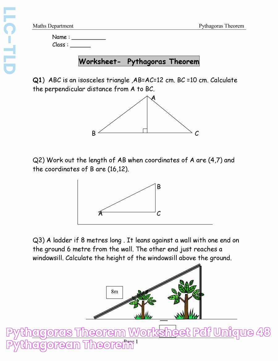 Pythagoras theorem Worksheet Pdf Unique 48 Pythagorean theorem