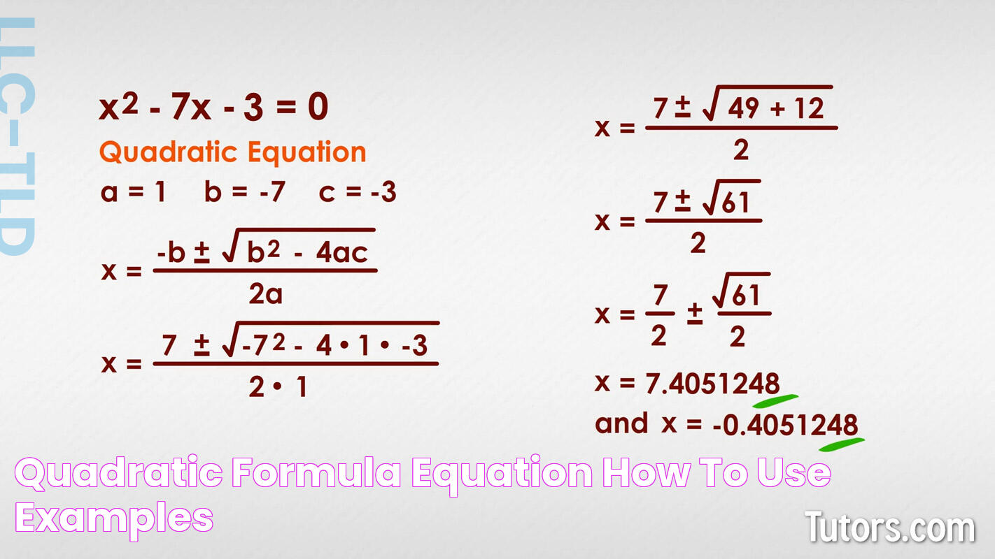 Quadratic Formula — Equation, How To Use & Examples